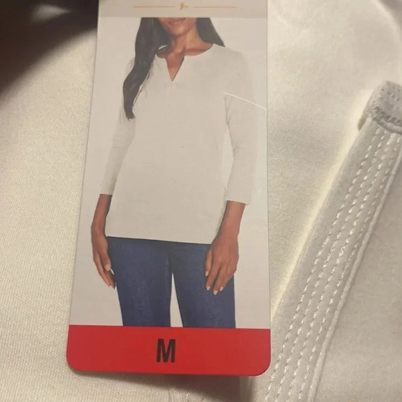 Orvis Womens’ Pima Cotton ¾ Sleeve Split Neck Top - Picture 4 of 7